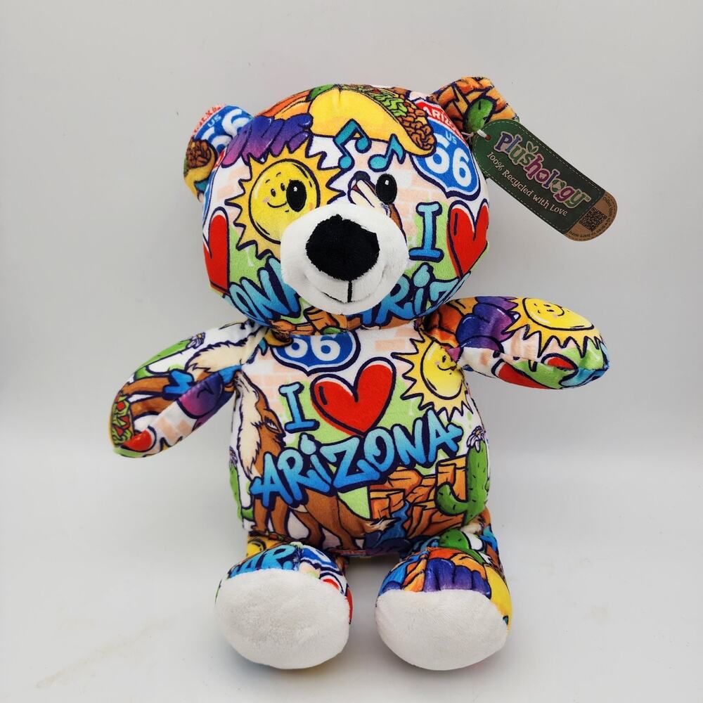 Plushology I Love Arizona Graffiti Teddy Bear Plush Stuffed Animal Toy 12" 2024
